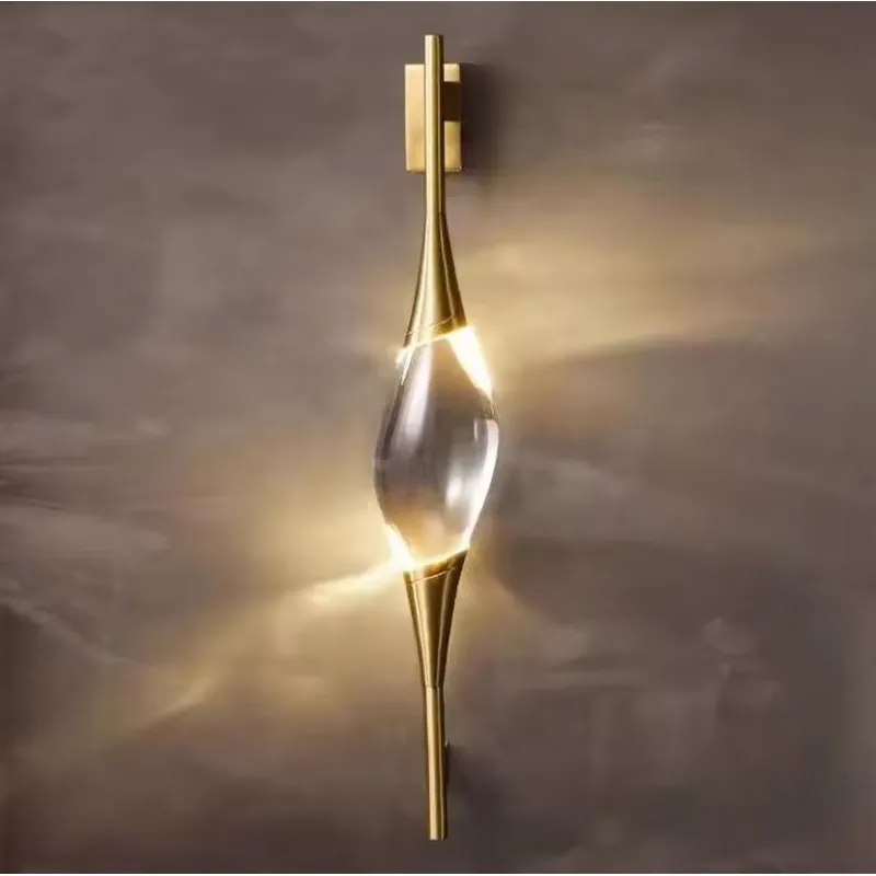 Home Decor Lighting - Lampu Dinding LED Kristal Emas Tembaga