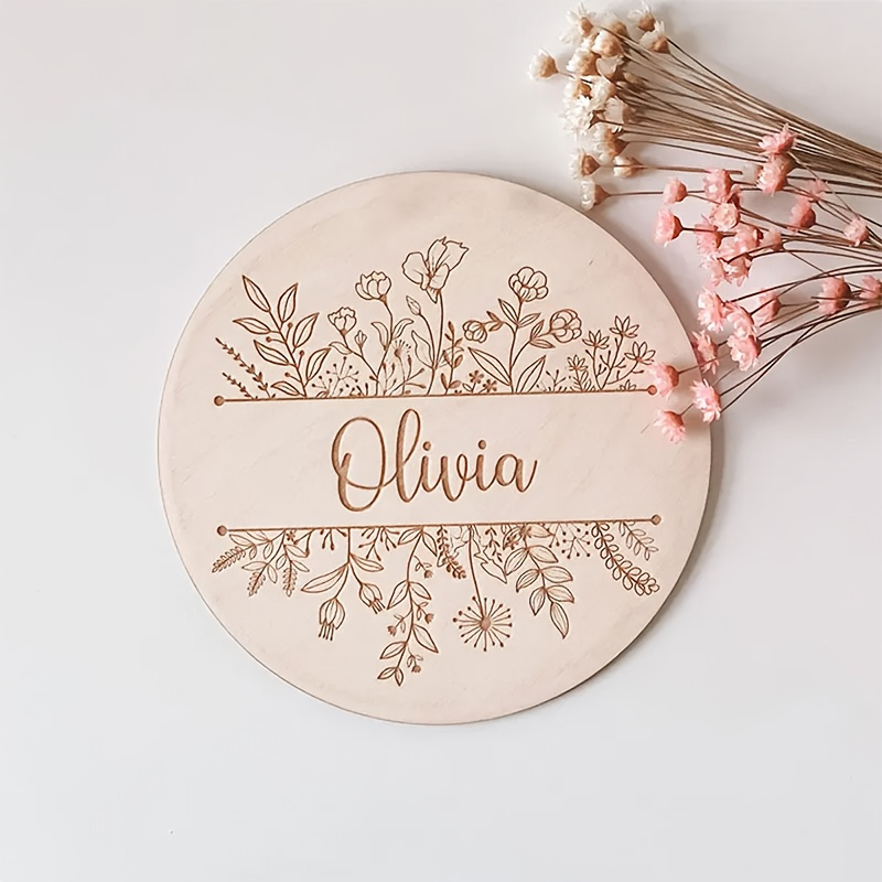Home Decor Inspo - Plakat Nama Berukir Bunga yang Dipersonalisasi,