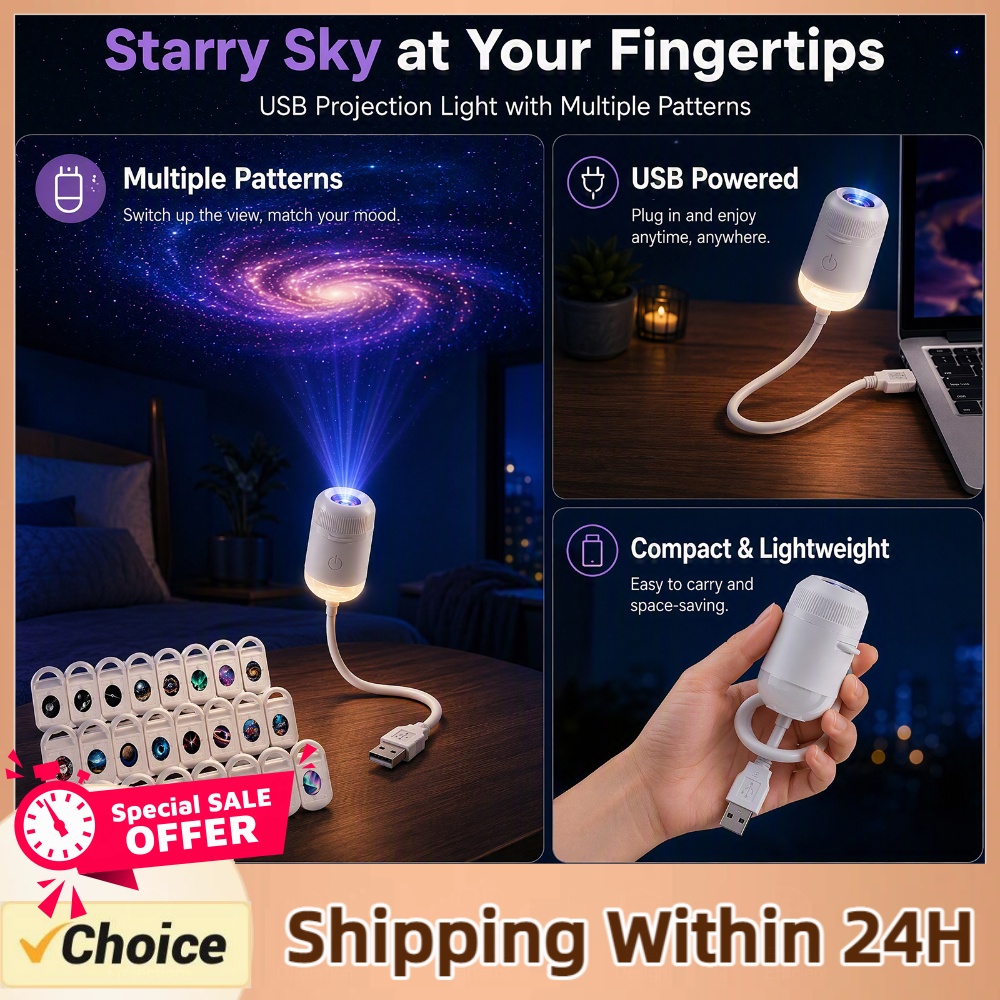Home Decor Lighting - Lampu Proyektor Langit Berbintang USB HD,