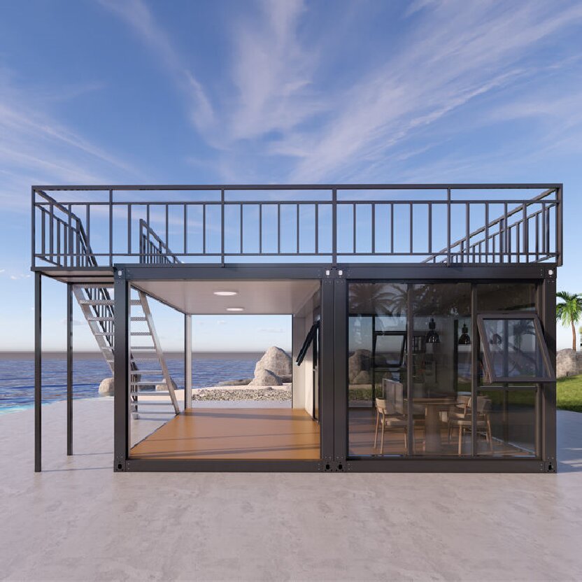 Home Decor Design Ideas - Desain Bangunan Restoran Prefab Dua Lantai