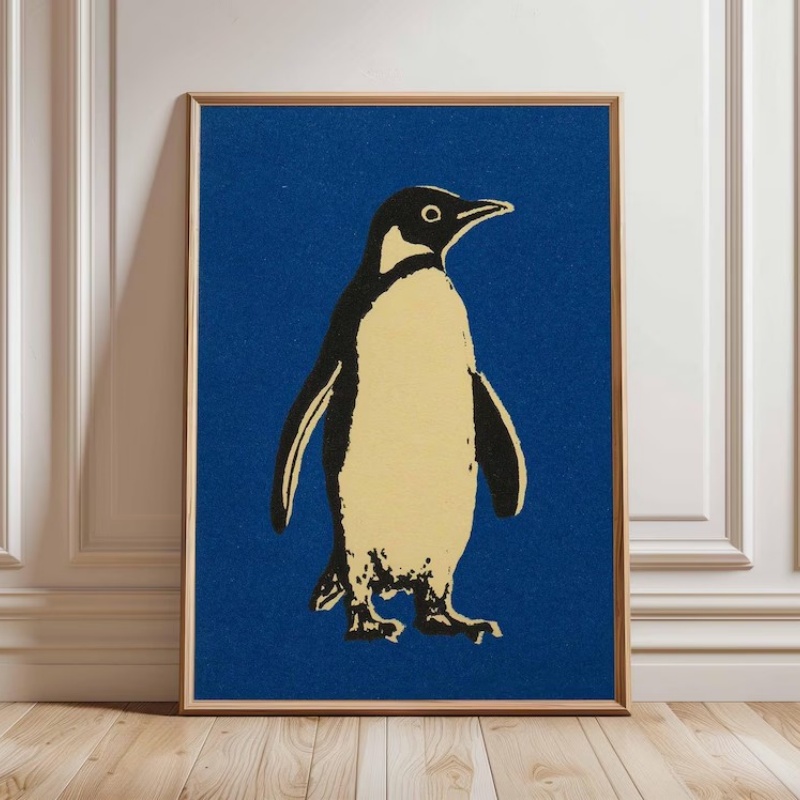 Home Decor Design Ideas - Cetakan Seni Pop Penguin Minimalis, Seni