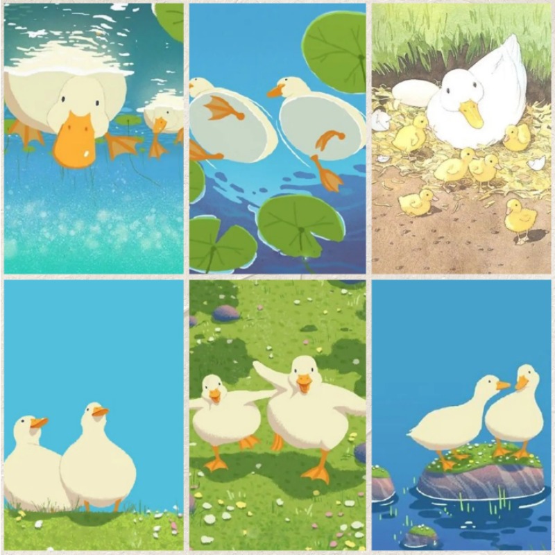Home Decor Duck - Poster Seni Dinding Hewan Bebek Kartun