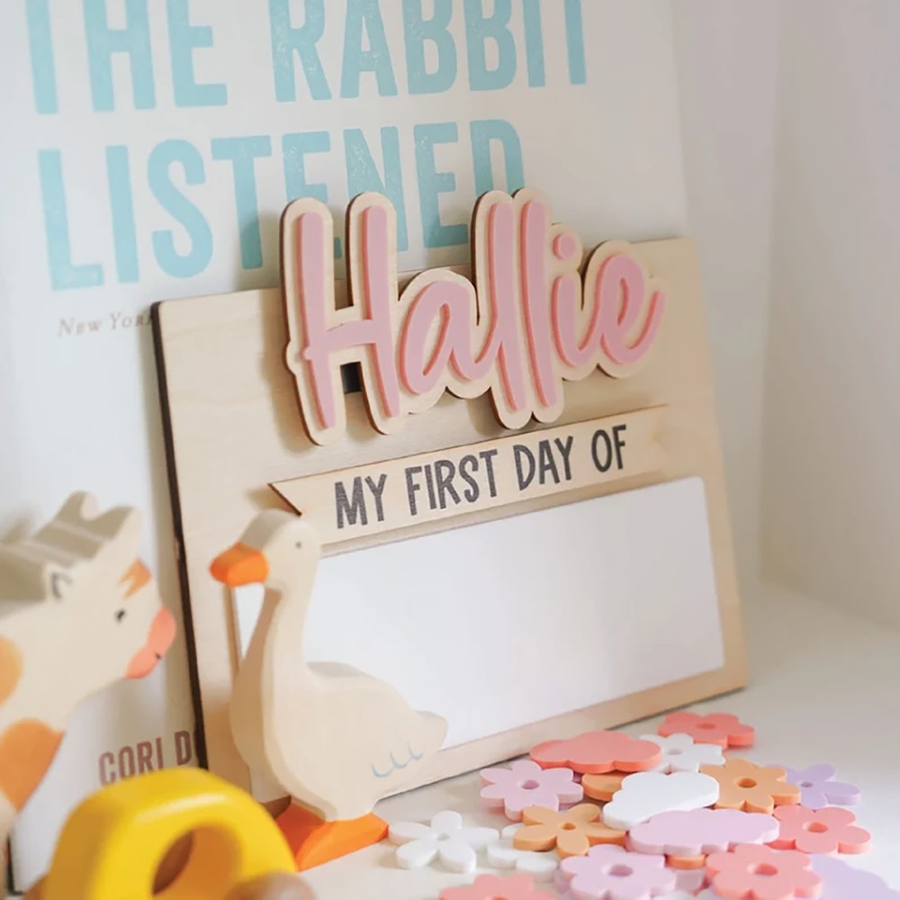 Home Decor Inspo - 1 Buah Plakat Nama Kayu Sekolah