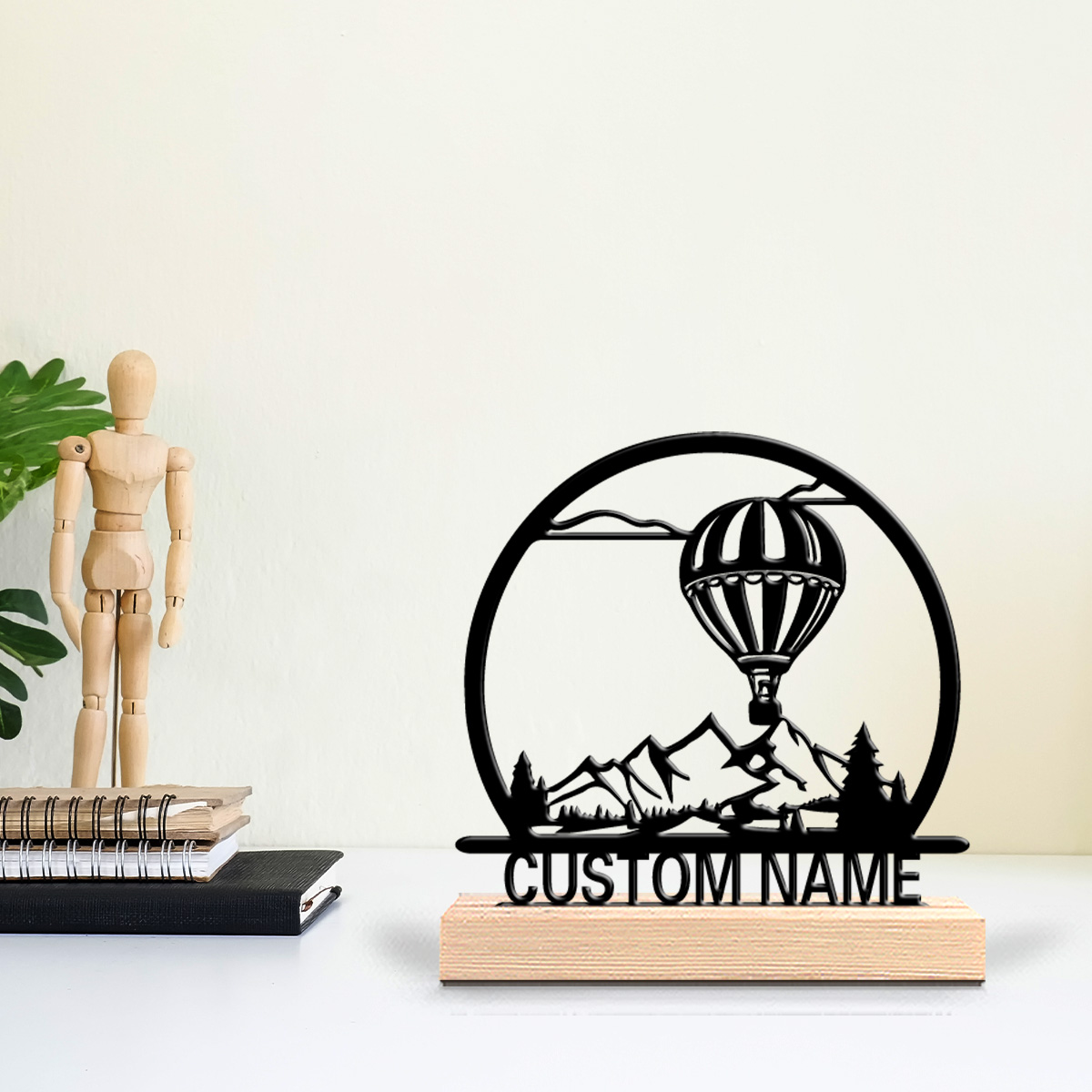 Home Decor Zone - 1pc Balon Udara Panas Patung Timah