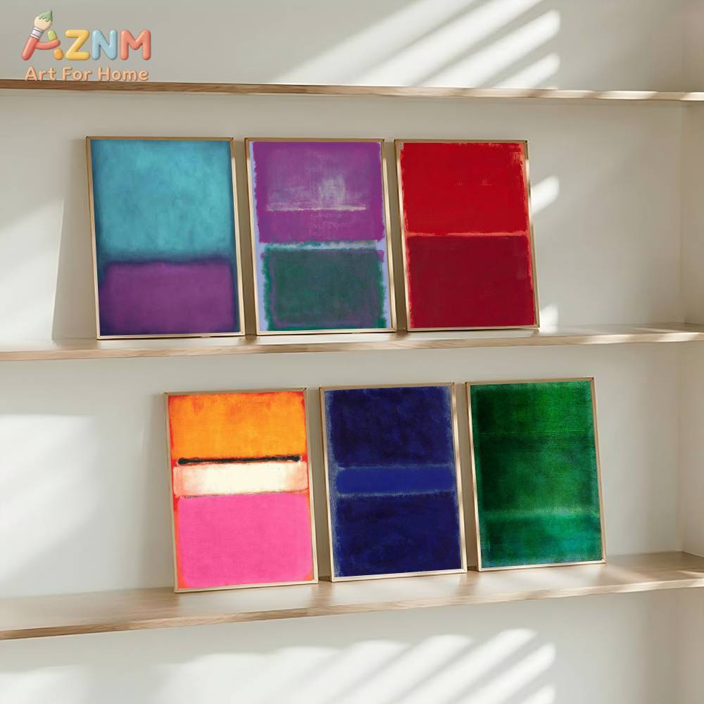 Geometric Wall Art - AZNM Cetakan Seni Dinding Kanvas Abstrak