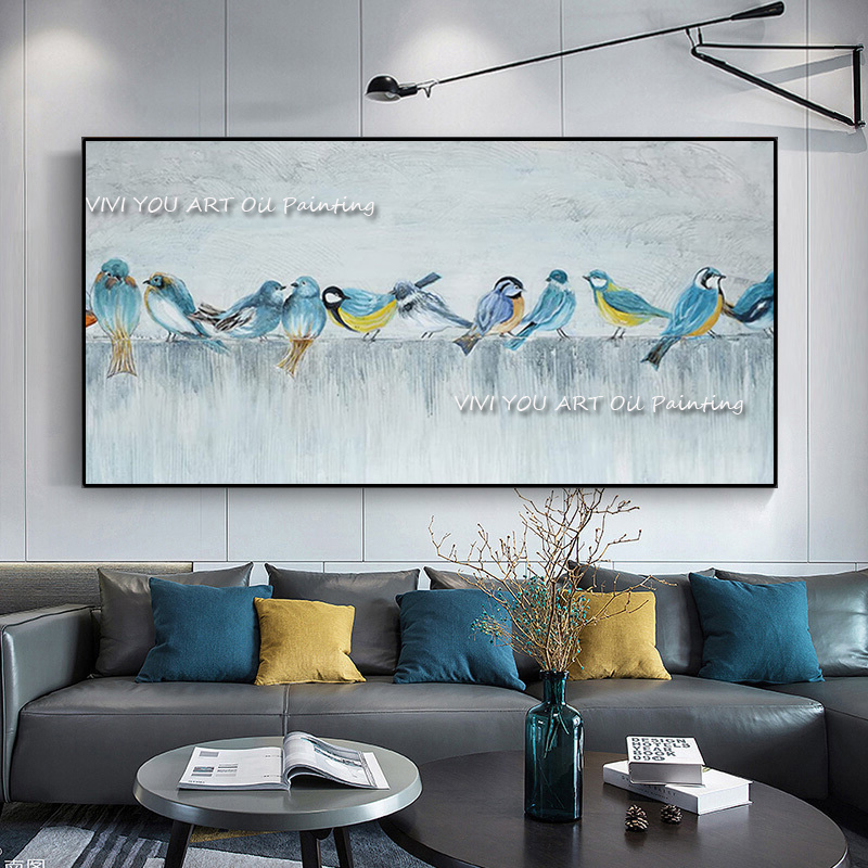Home Decor Color Palettes - Lukisan minyak tebal abstrak buatan tangan