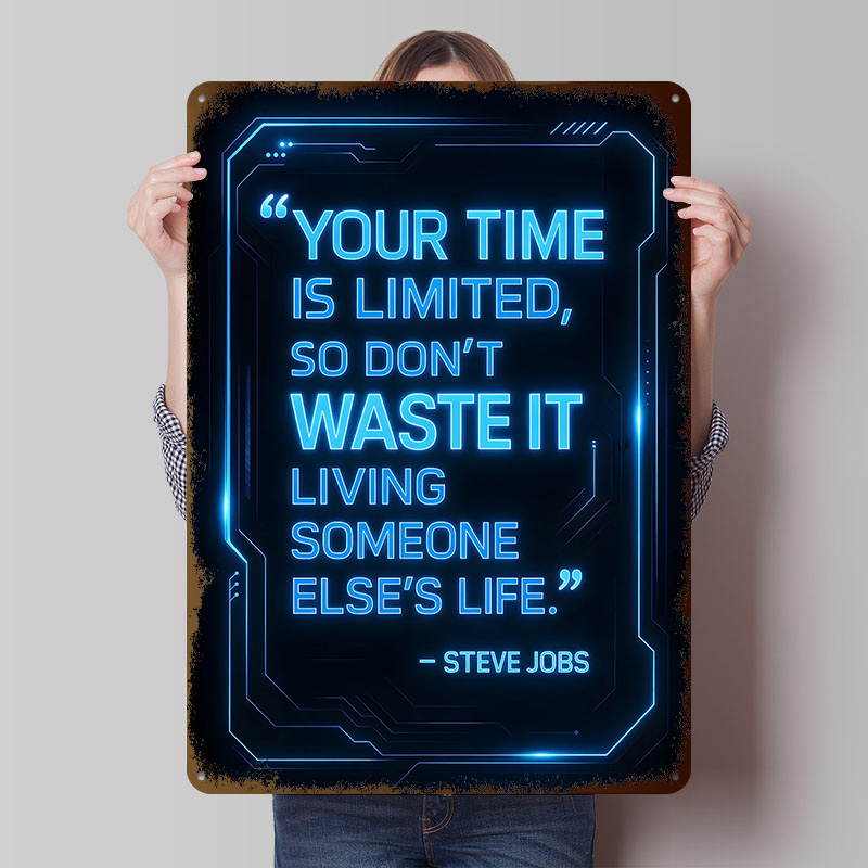 Home Decor Quotes On Wall - Poster Logam Kutipan Steve Jobs, Seni