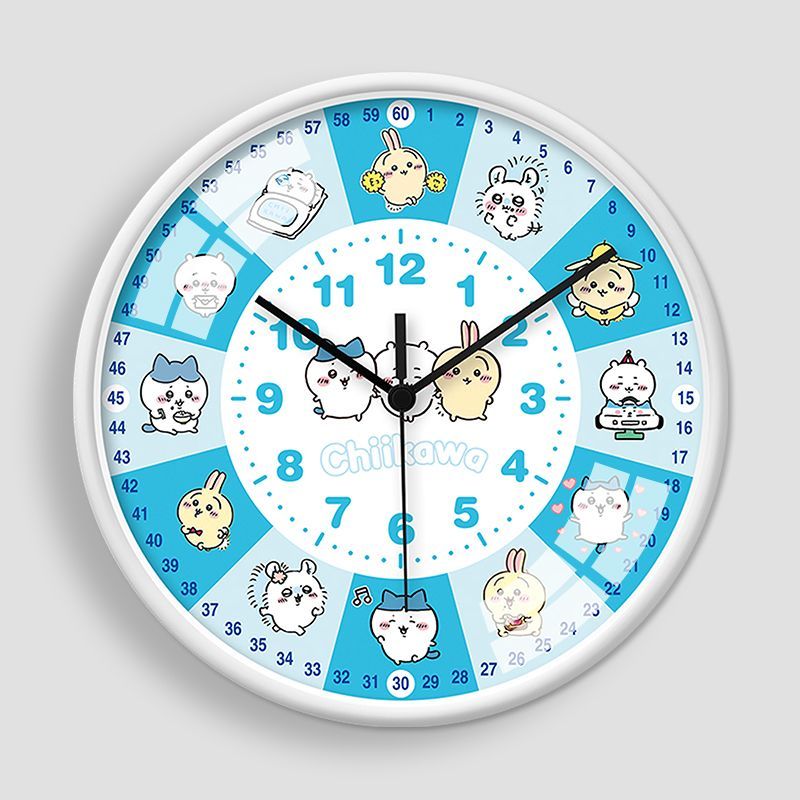 Wall Clock Silent - Jam Dinding Anime Chiikawa untuk Belajar,