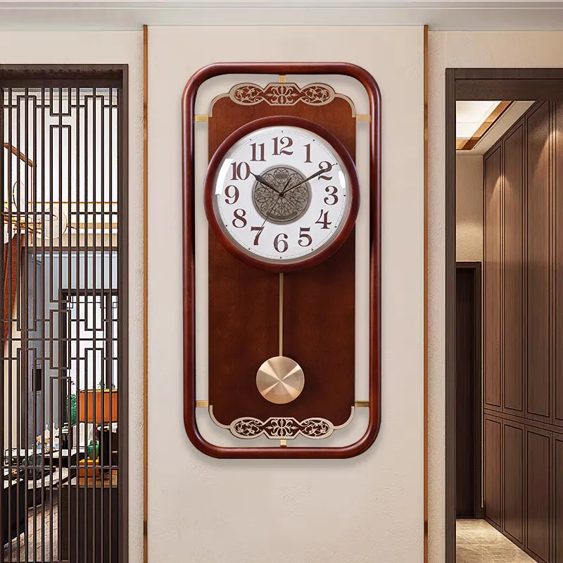 Wall Clock Silent - Jam Dinding Kayu Solid Jinzhongbao Gaya