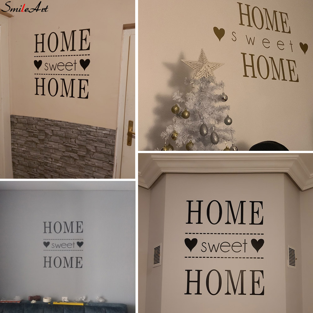 Home Decor Quotes On Wall - Home Sweet Home Frase Stiker Dinding