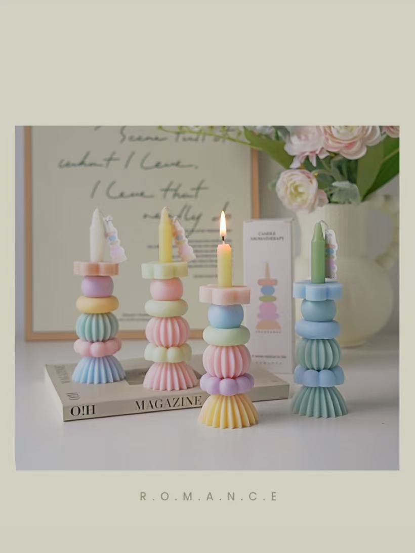 Home Decor Lovely Home - Lilin Aroma Berlapis Geometris Buatan Tangan,