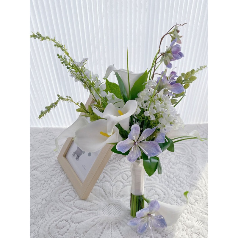 Home Decor Location - Bunga simulasi calla lily putih segar