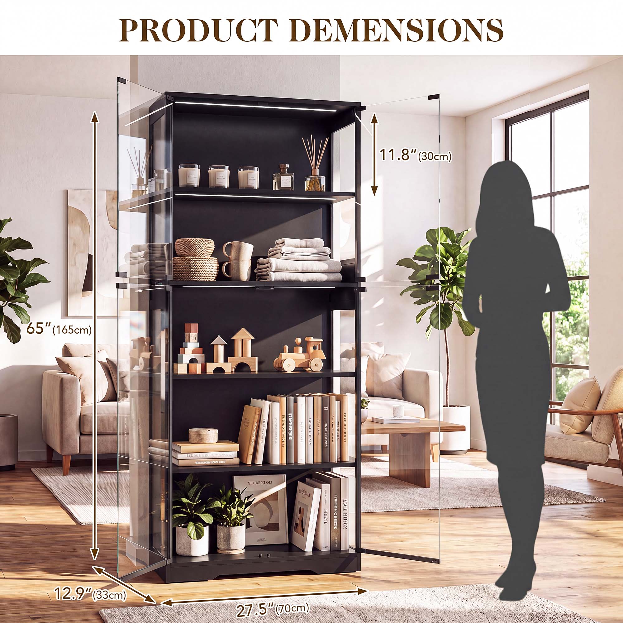 TCGBKAF Lemari Pajangan 5 Ting - Home Decor Lighting ulasan dan harga