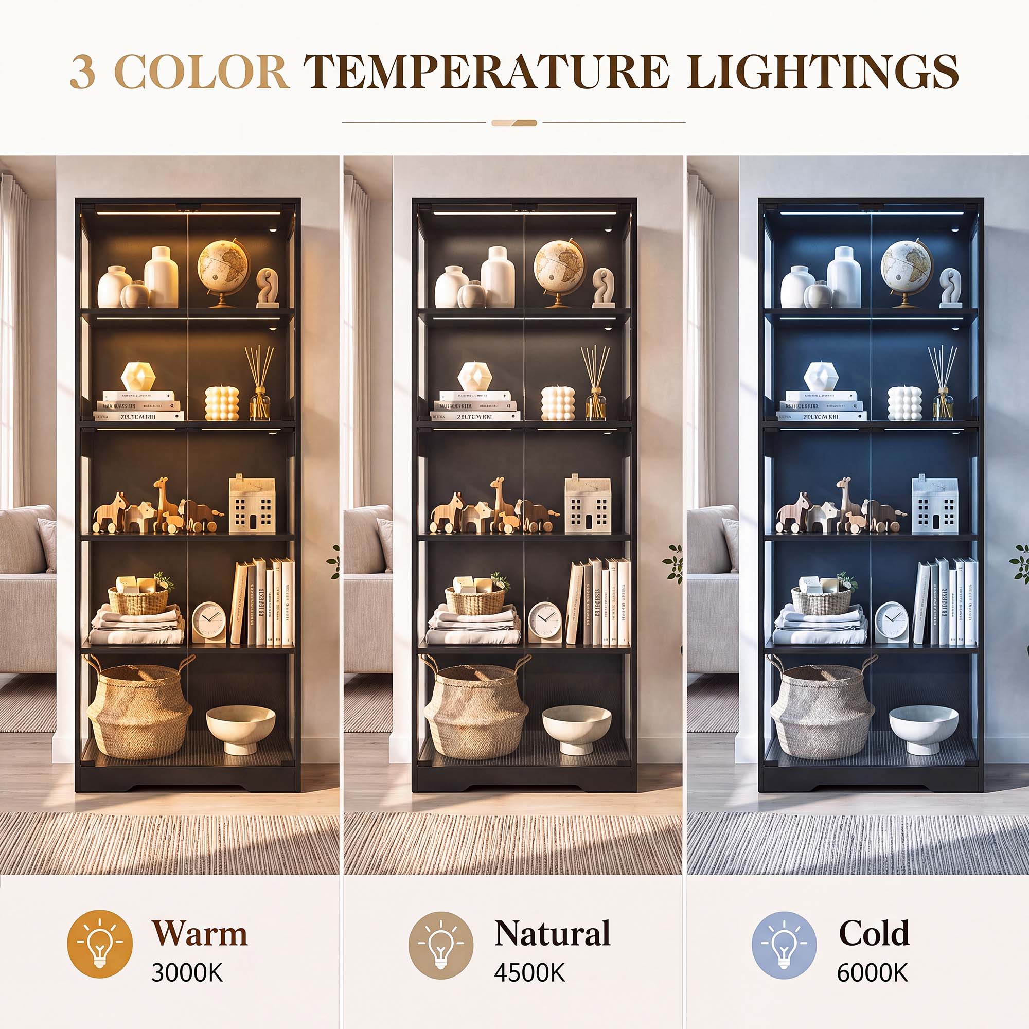 TCGBKAF Lemari Pajangan 5 Ting - Home Decor Lighting ulasan dan harga