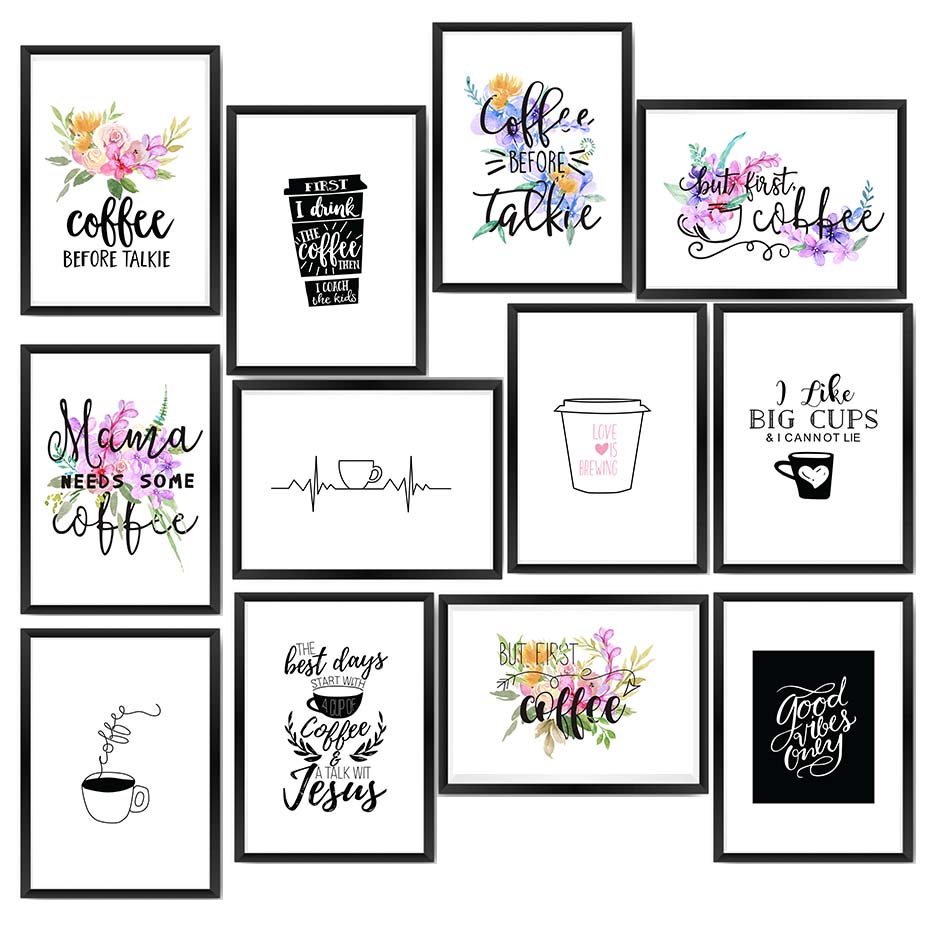 Poster Kutipan Kopi Modern Men - Home Decor Quotes On Wall ulasan dan harga
