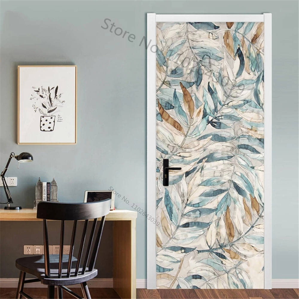 Stiker pintu daun hijau plaint - Home Decor On Sale ulasan dan harga