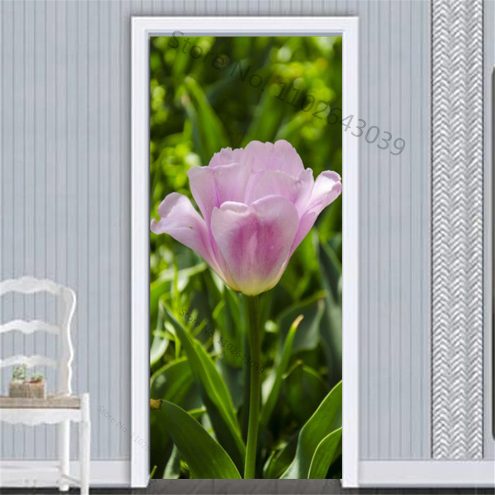 Stiker pintu daun hijau plaint - Home Decor On Sale ulasan dan harga