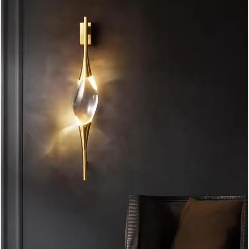 Lampu Dinding LED Kristal Emas - Home Decor Lighting ulasan dan harga