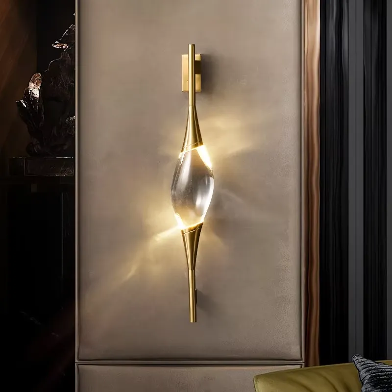 Lampu Dinding LED Kristal Emas - Home Decor Lighting ulasan dan harga