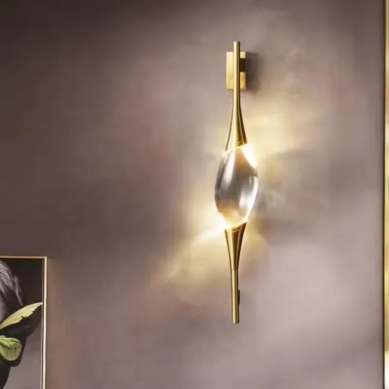 Lampu Dinding LED Kristal Emas - Home Decor Lighting ulasan dan harga