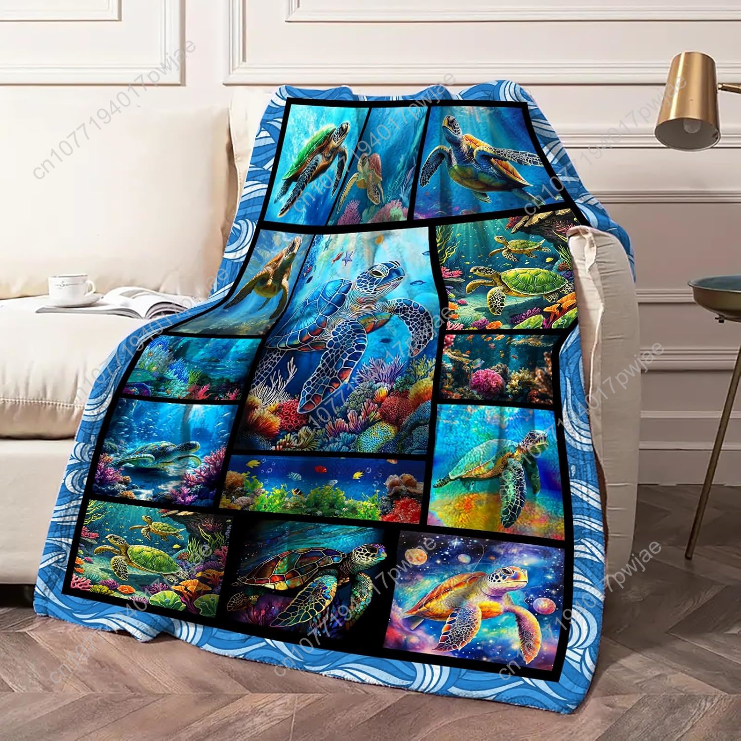 Selimut Flanel Penyu Laut Lemb - Home Decor Sofa ulasan dan harga