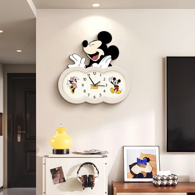 Jam Dinding Kartun Mickey Ruan - Wall Clock Silent ulasan dan harga