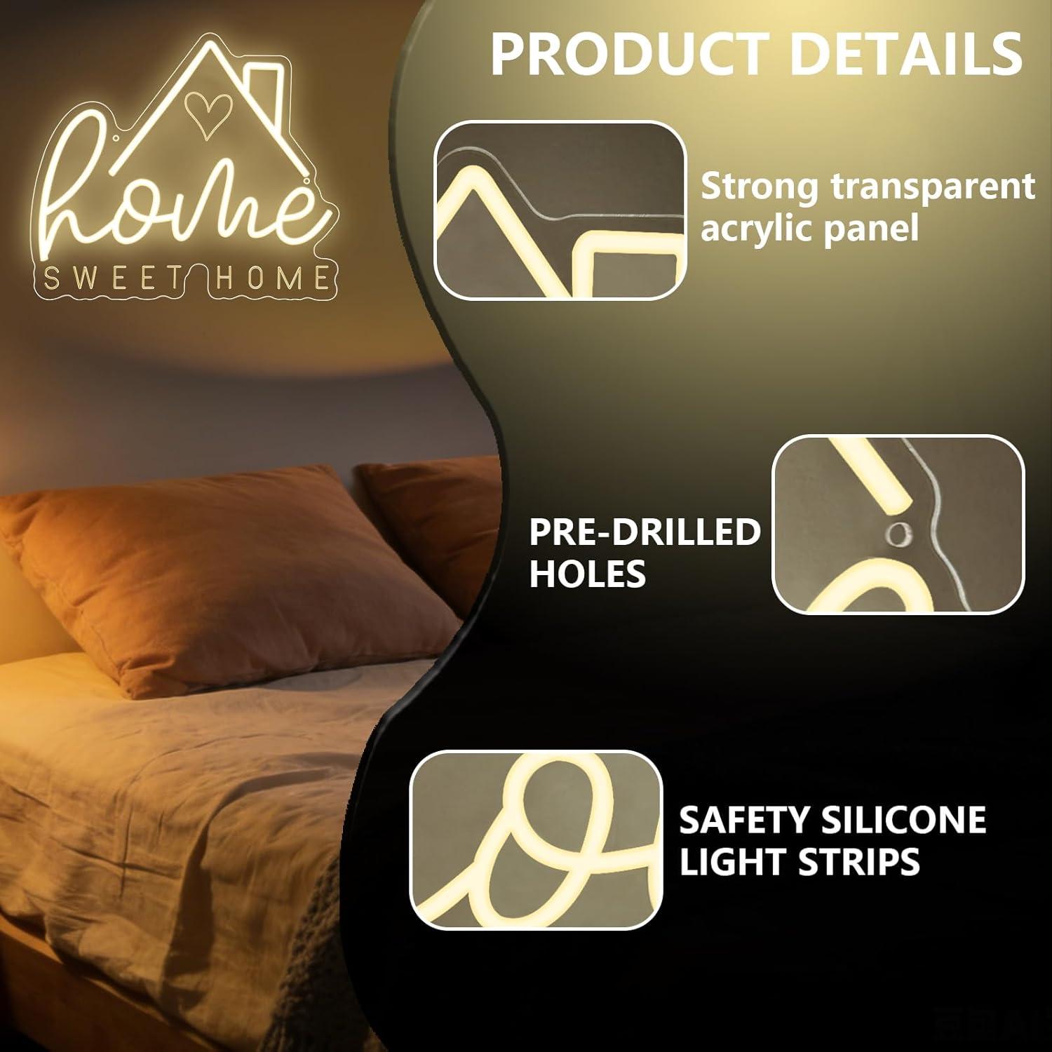 Lampu LED Neon Sweet Home USB  - Home Decor Lighting ulasan dan harga