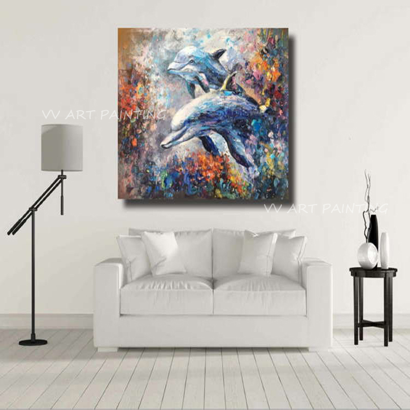 Lukisan Minyak Lumba-lumba Dil - Home Decor Color Palettes ulasan dan harga