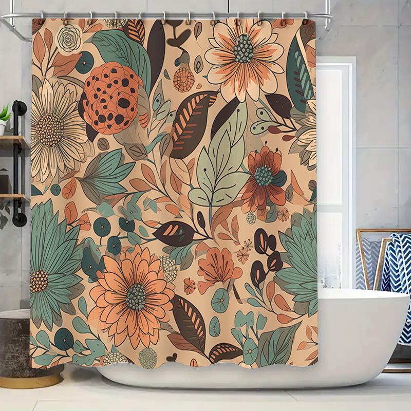 Tirai Mandi Motif Bunga Modern - Home Decor Color Palettes ulasan dan harga