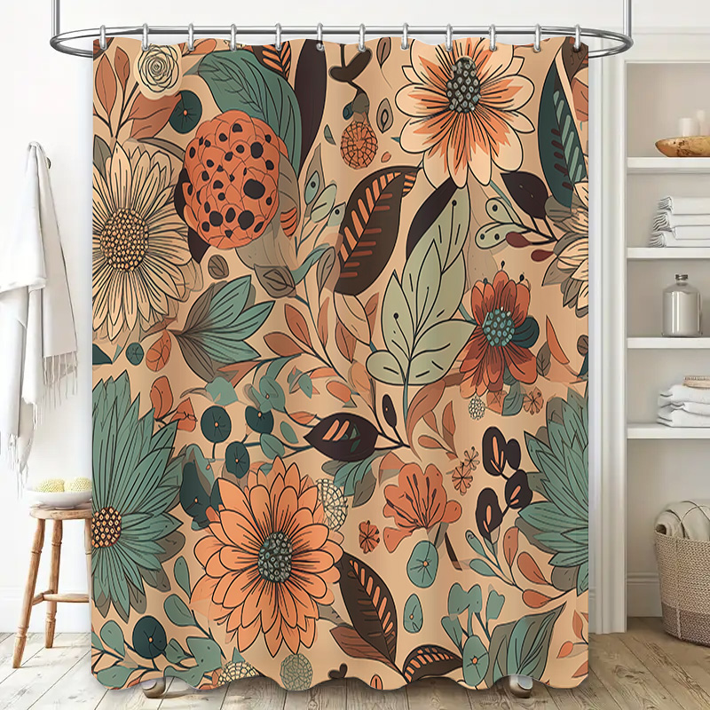 Tirai Mandi Motif Bunga Modern - Home Decor Color Palettes ulasan dan harga