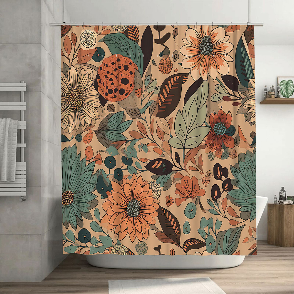 Tirai Mandi Motif Bunga Modern - Home Decor Color Palettes ulasan dan harga