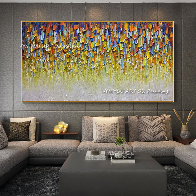Lukisan minyak tebal warna abs - Home Decor Color Palettes ulasan dan harga