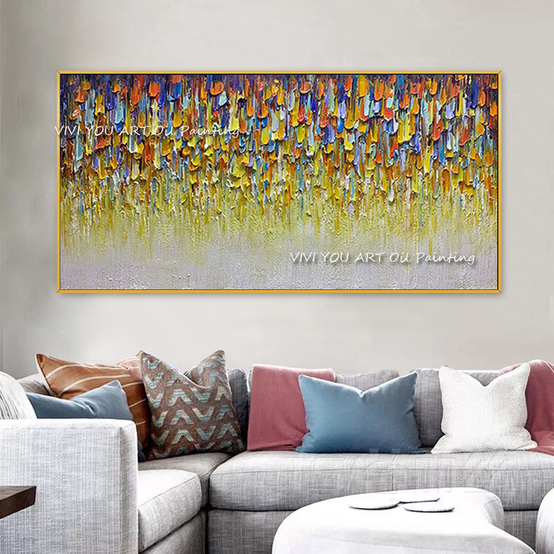 Lukisan minyak tebal warna abs - Home Decor Color Palettes ulasan dan harga