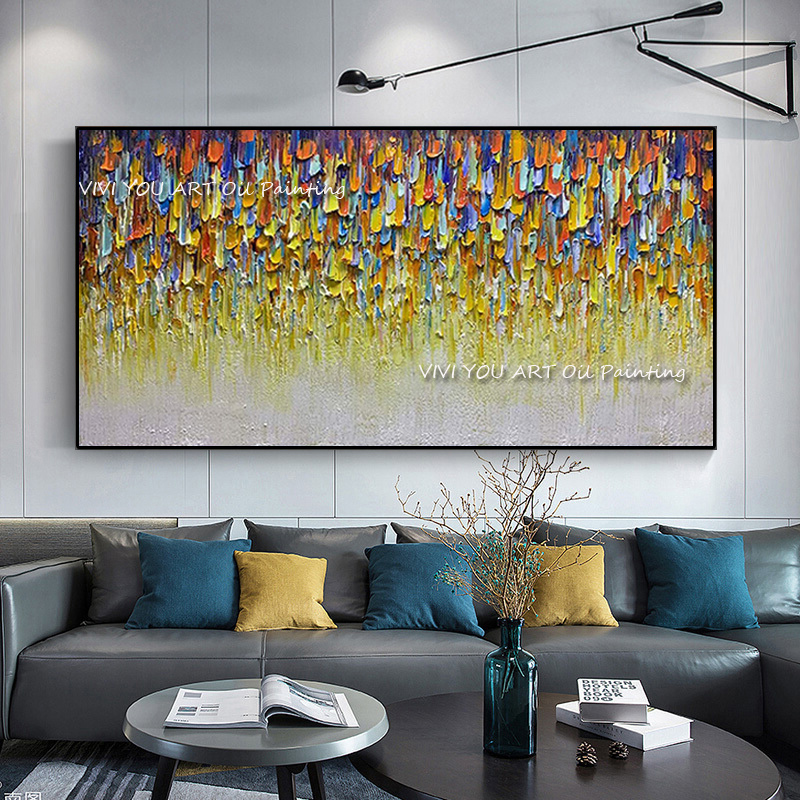 Lukisan minyak tebal warna abs - Home Decor Color Palettes ulasan dan harga