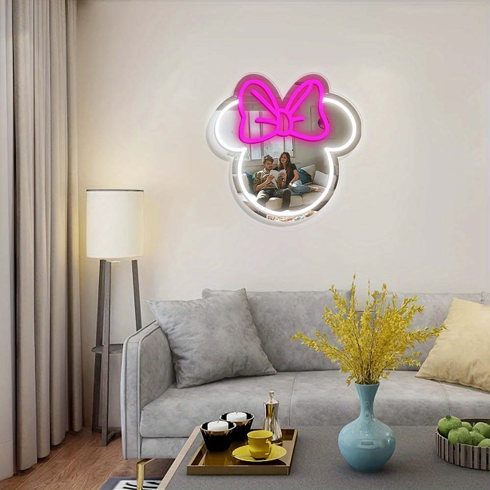 Lampu Neon LED Disney Minnie M - Home Decor Disney ulasan dan harga