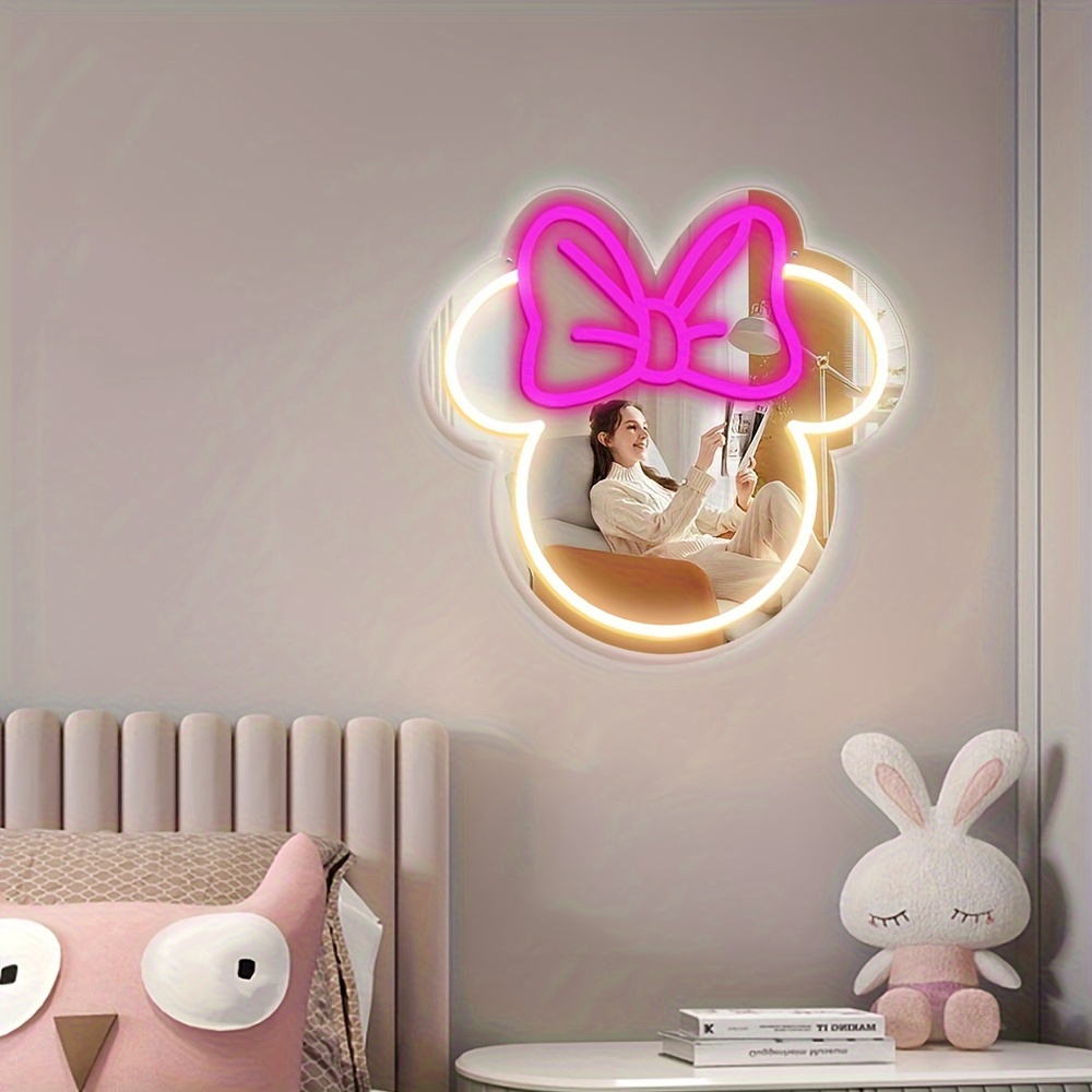 Lampu Neon LED Disney Minnie M - Home Decor Disney ulasan dan harga