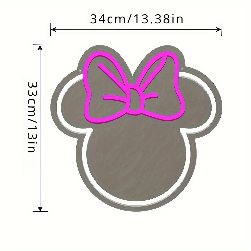 Lampu Neon LED Disney Minnie M - Home Decor Disney ulasan dan harga