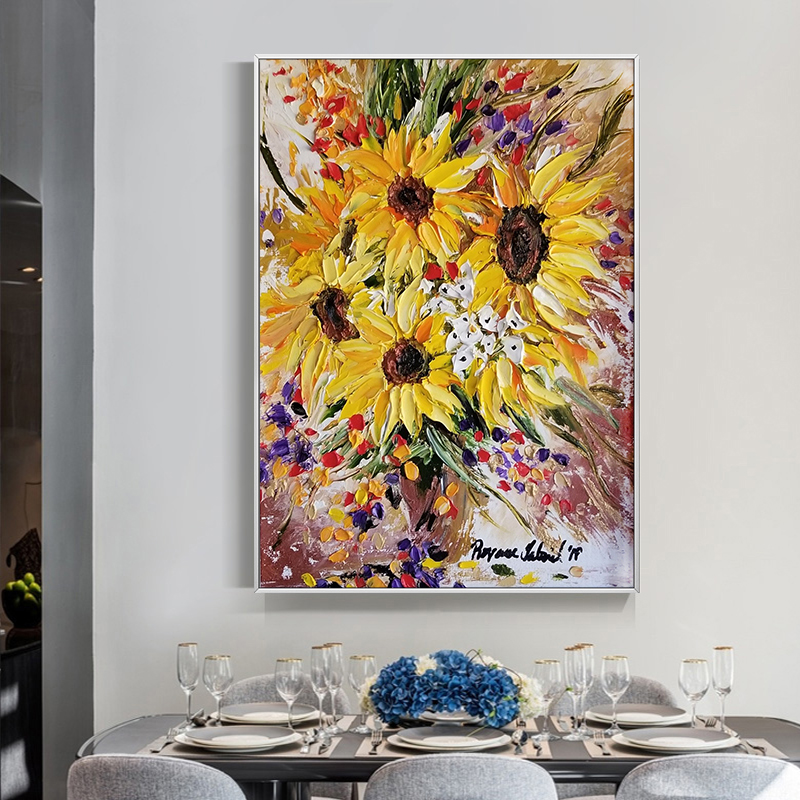 Lukisan Minyak Bunga Matahari  - Home Decor Color Palettes ulasan dan harga