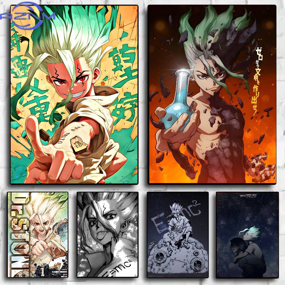 Poster Anime Klasik Dr Stone H - Geometric Wall Art ulasan dan harga