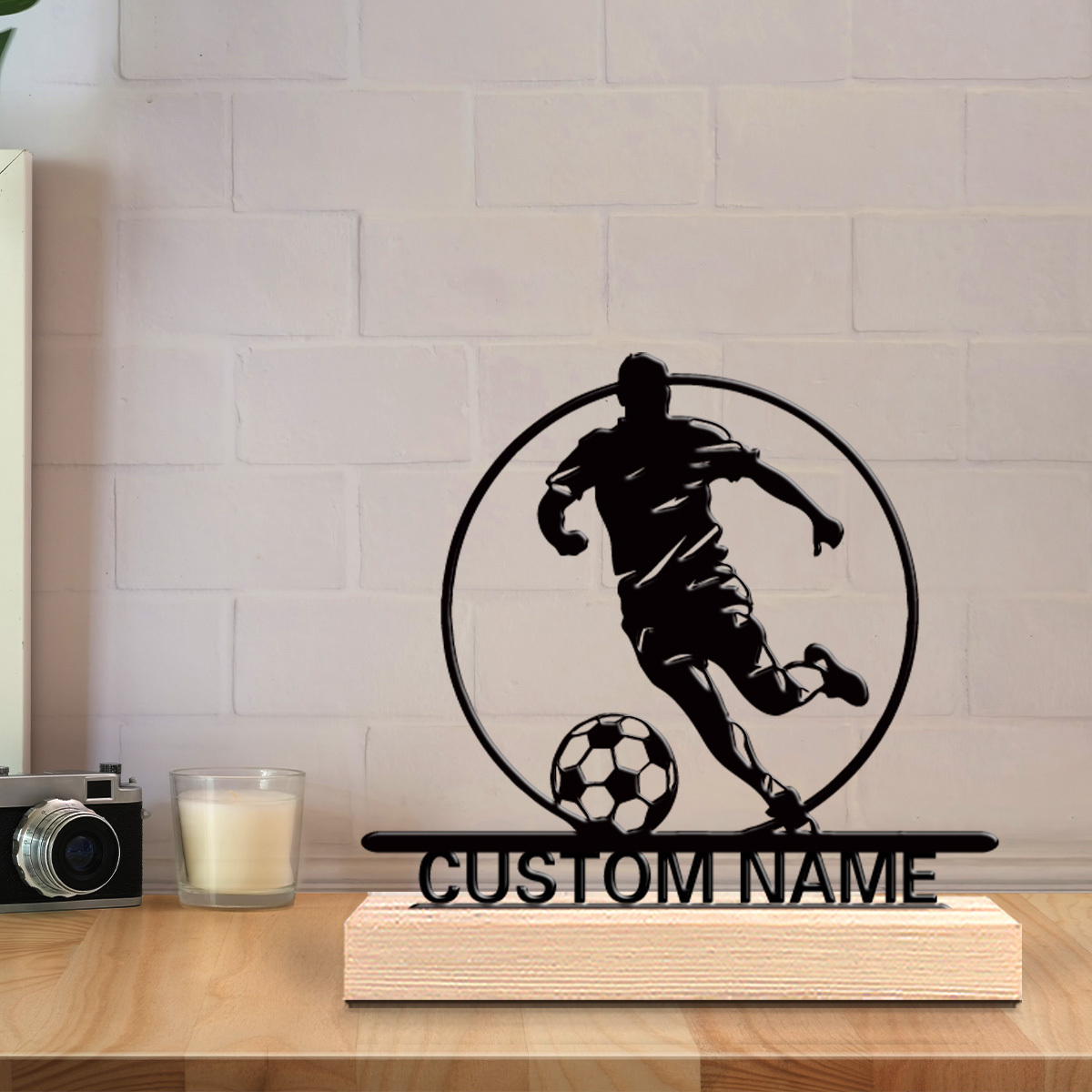 Patung Logam Pemain Sepak Bola - Home Decor Inspo ulasan dan harga
