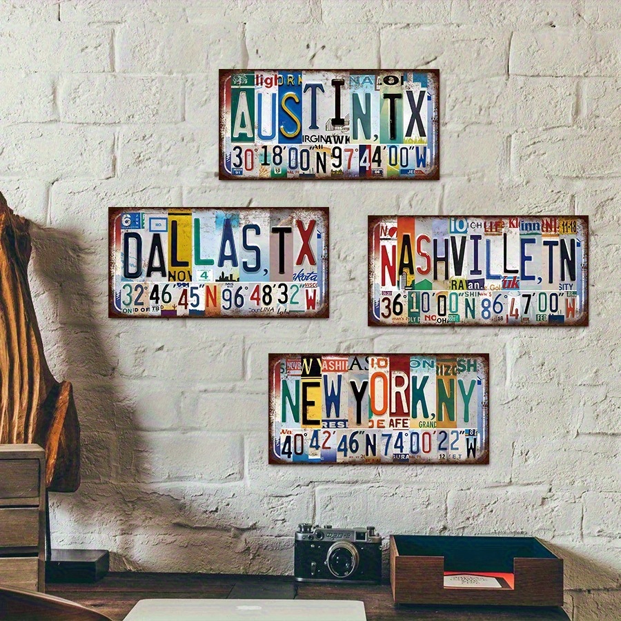 Plakat Dinding Logam 2D, Berga - Home Decor Dallas ulasan dan harga