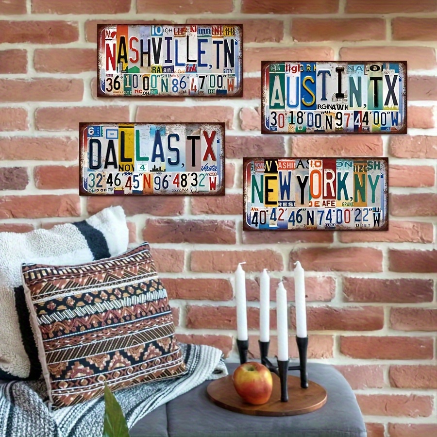 Plakat Dinding Logam 2D, Berga - Home Decor Dallas ulasan dan harga