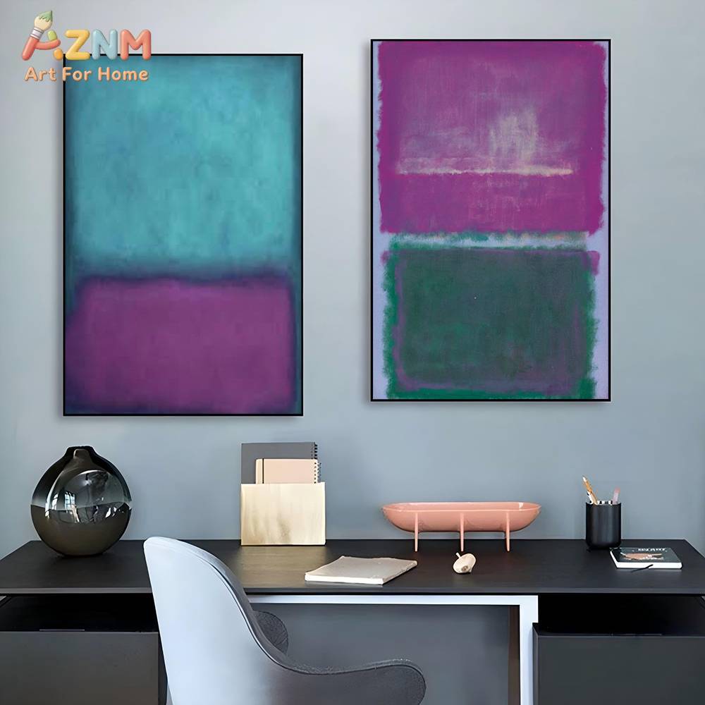 AZNM Cetakan Seni Dinding Kanv - Geometric Wall Art ulasan dan harga