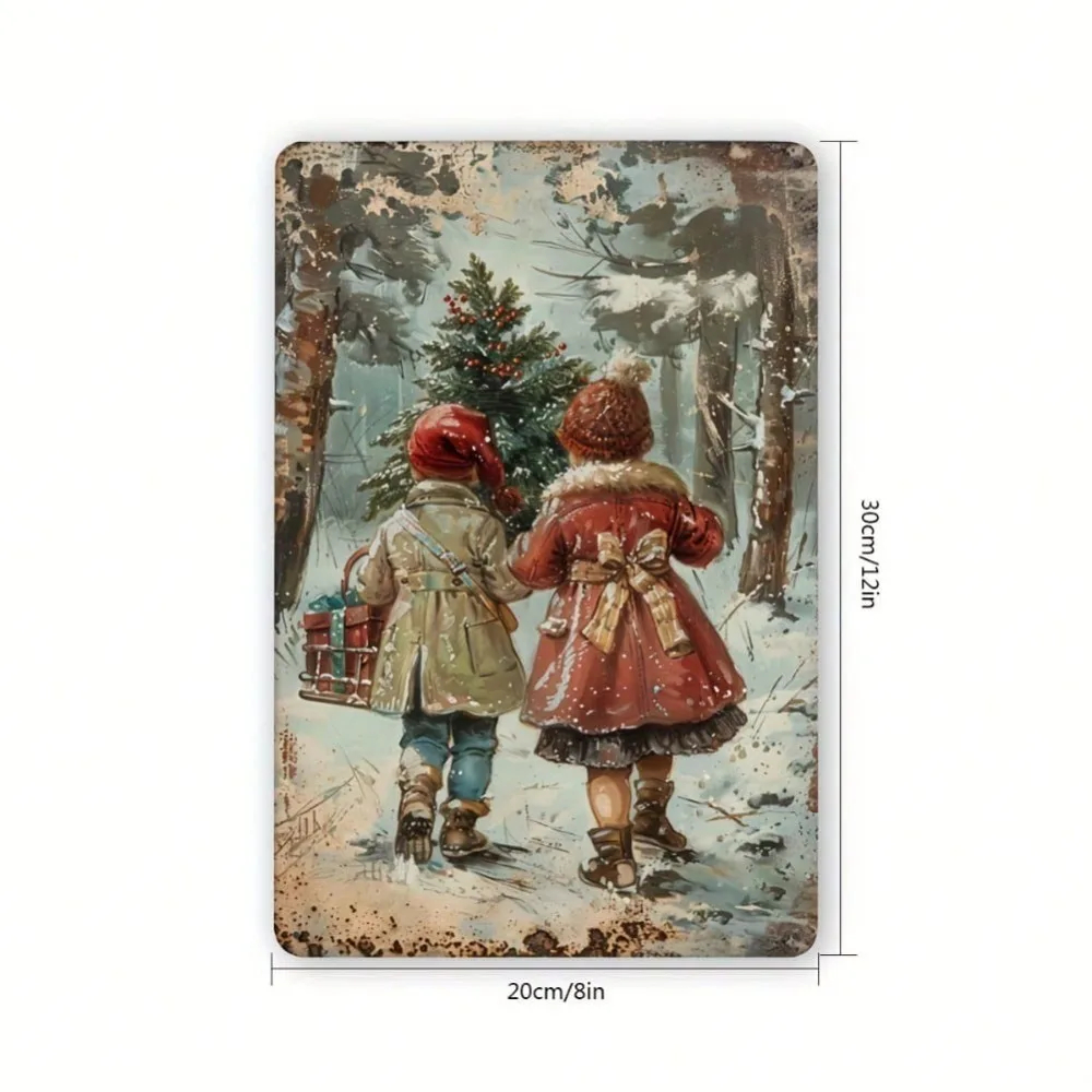 Papan Logam Natal Vintage 8x12 - Home Decor Location ulasan dan harga