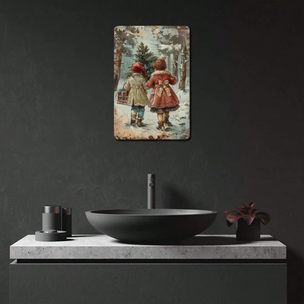 Papan Logam Natal Vintage 8x12 - Home Decor Location ulasan dan harga