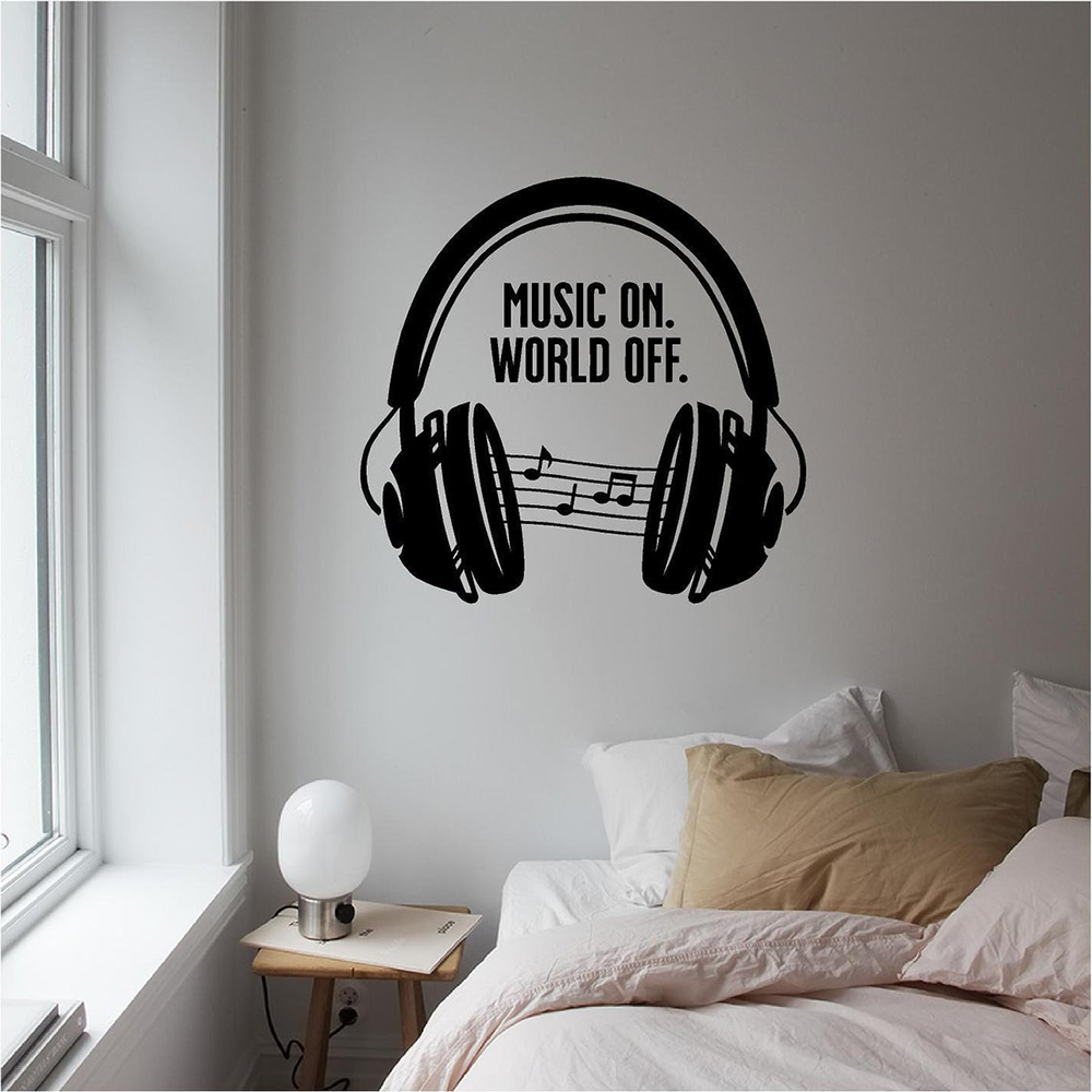 Stiker Dinding Headset Musik K - Home Decor Quotes On Wall ulasan dan harga
