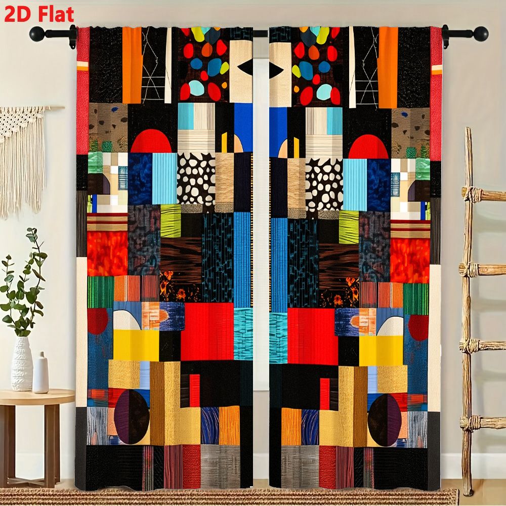 2 Buah Tirai 2D Datar dengan S - Home Decor Color Palettes ulasan dan harga