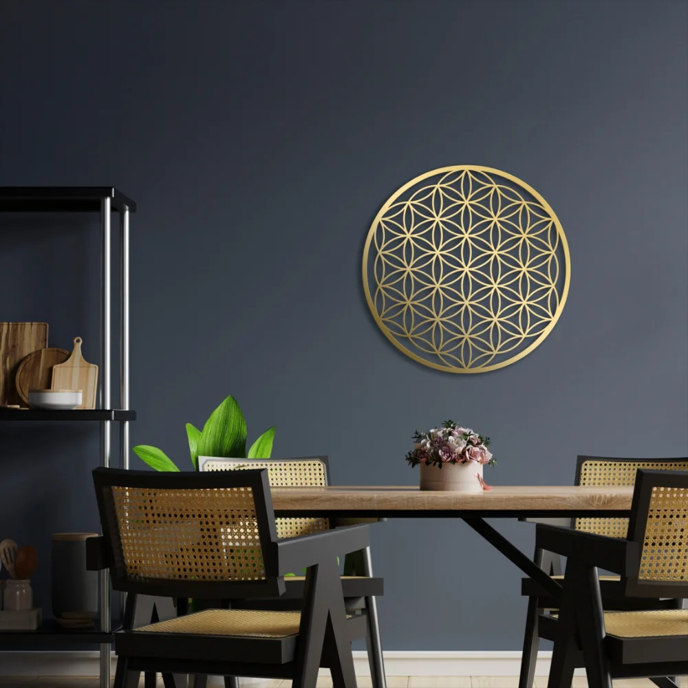 Bunga Kehidupan seni dinding l - Home Decor Sofa ulasan dan harga