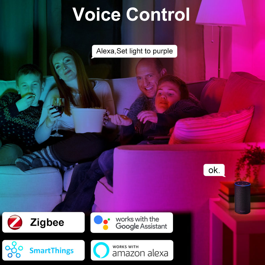 Bohlam Lampu LED Pintar Zigbee - Home Decor Free App ulasan dan harga
