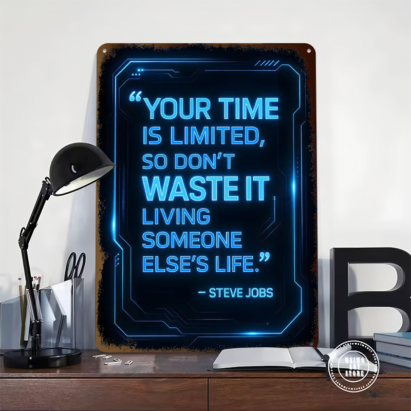 Poster Logam Kutipan Steve Job - Home Decor Quotes On Wall ulasan dan harga
